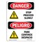 Signmission OSHA Danger, Stop Proceed Slowly Bilingual, 10in X 7in Decal, 7" W, 10" L, Bilingual Spanish OS-DS-D-710-VS-1582 - alternate 1